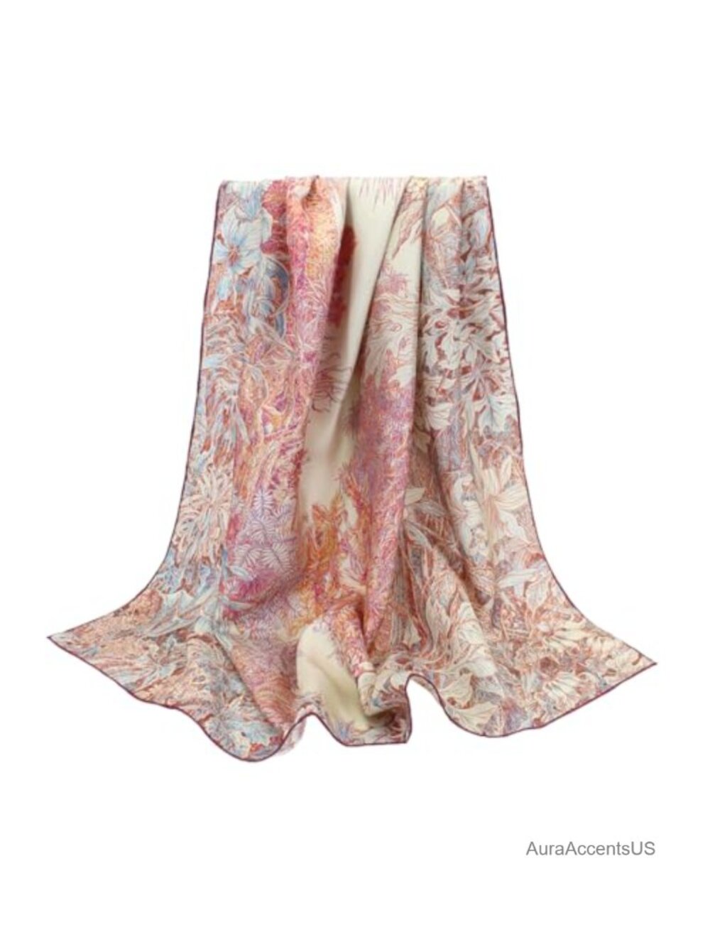 100% Mulberry Silk Scarf Women 35 Square Hair Wrap Gift Packed